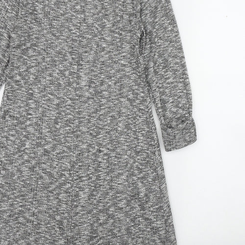New Look Womens Grey  Polyester Jumper Dress  Size 6  Round Neck Pullover