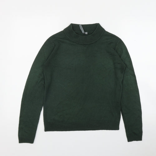 Originals Womens Green Mock Neck  Acrylic Pullover Jumper Size 8