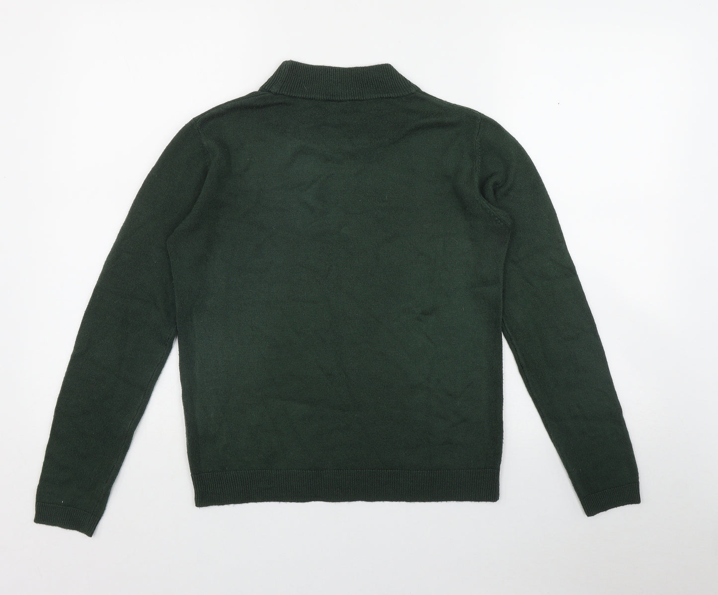 Originals Womens Green Mock Neck  Acrylic Pullover Jumper Size 8