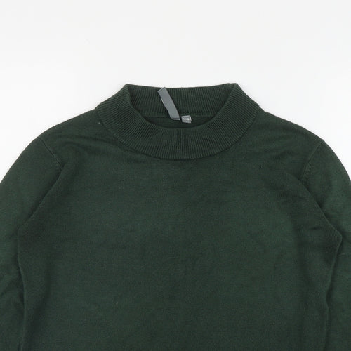 Originals Womens Green Mock Neck  Acrylic Pullover Jumper Size 8