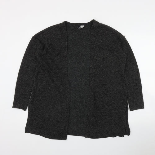 H&M Womens Grey V-Neck  Acrylic Cardigan Jumper Size S