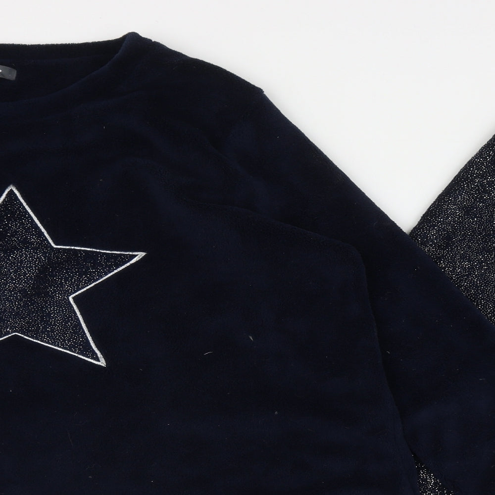 Primark Womens Blue Solid Polyester Top Pyjama Set Size XL   - Star