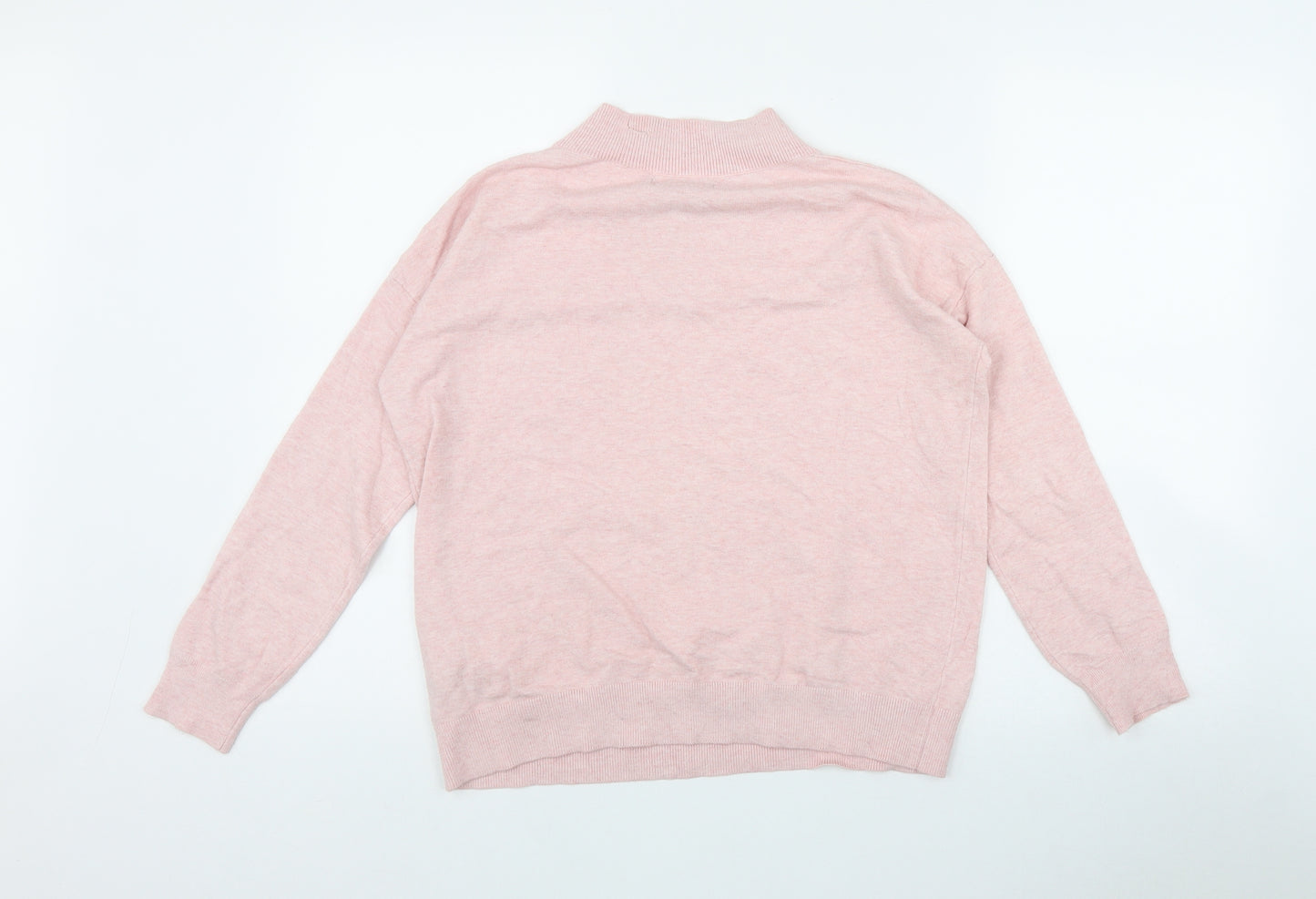 Marks and Spencer Womens Pink V-Neck  Viscose Pullover Jumper Size S