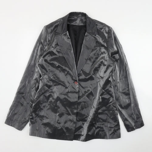 NLCollection Womens Silver   Jacket Blazer Size 14  Button