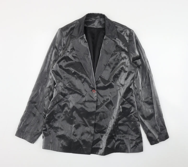 NLCollection Womens Silver   Jacket Blazer Size 14  Button