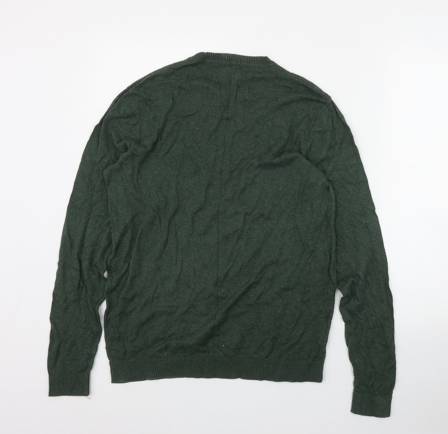 ASOS Mens Green Round Neck  Cotton Pullover Jumper Size M