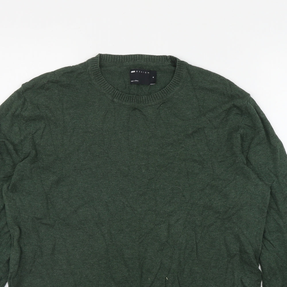 ASOS Mens Green Round Neck  Cotton Pullover Jumper Size M