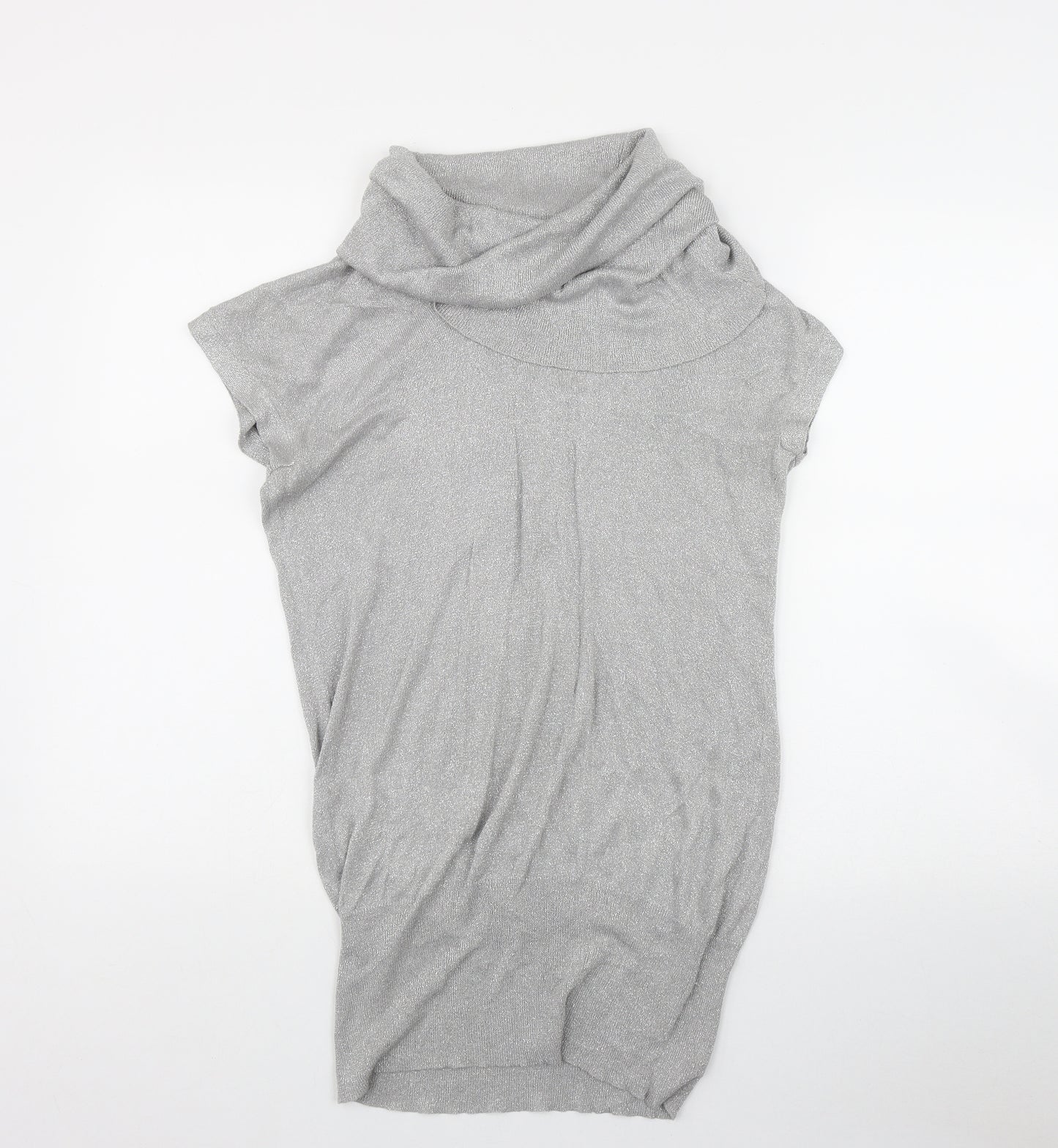 TU Womens Silver Roll Neck  Viscose Pullover Jumper Size 14