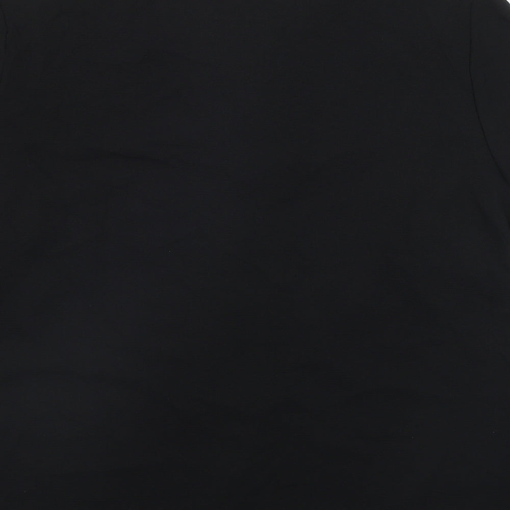 SheIn Womens Black  Polyester Basic T-Shirt Size XL V-Neck