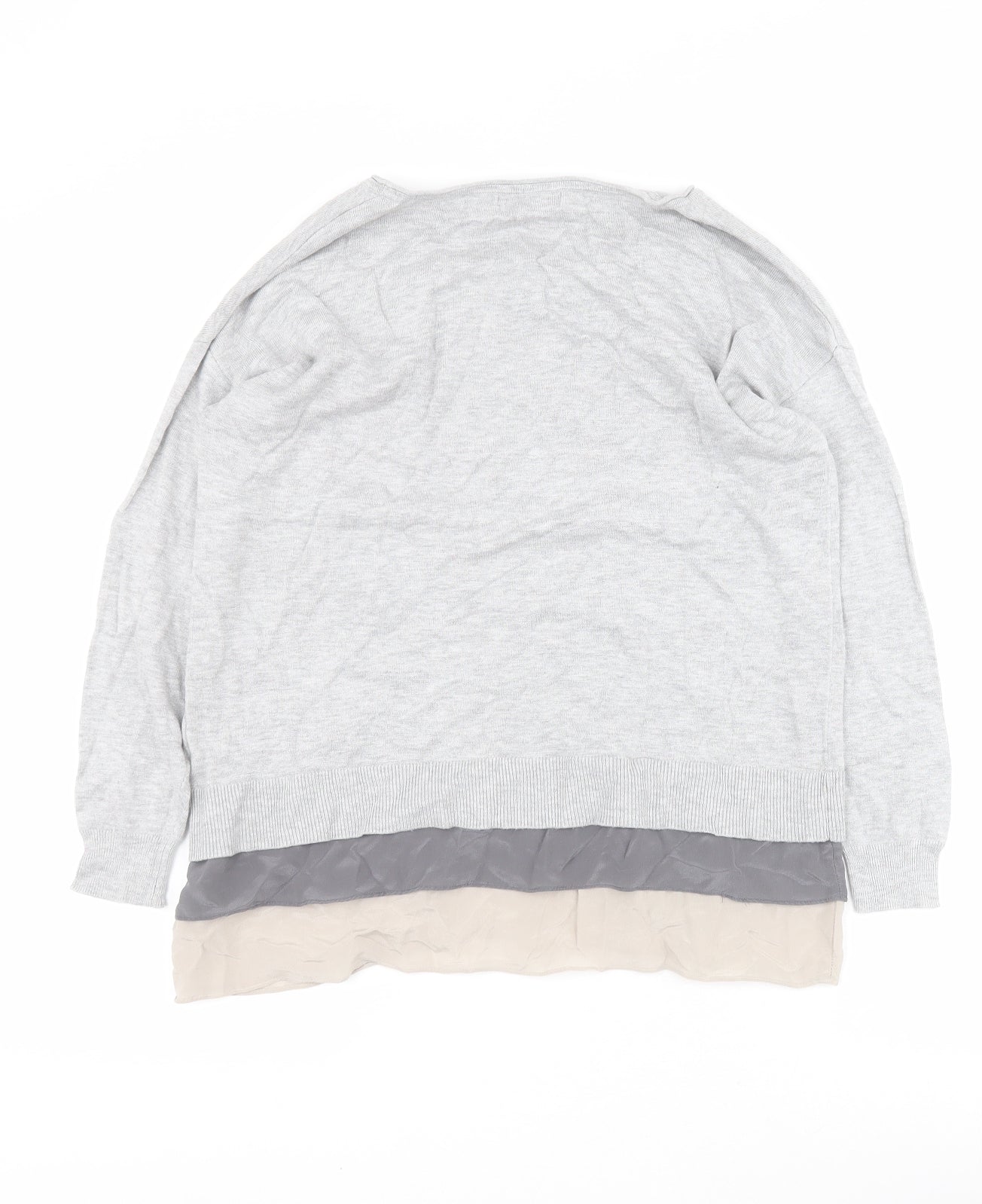 Mint Velvet Womens Grey Round Neck  Viscose Pullover Jumper Size 12