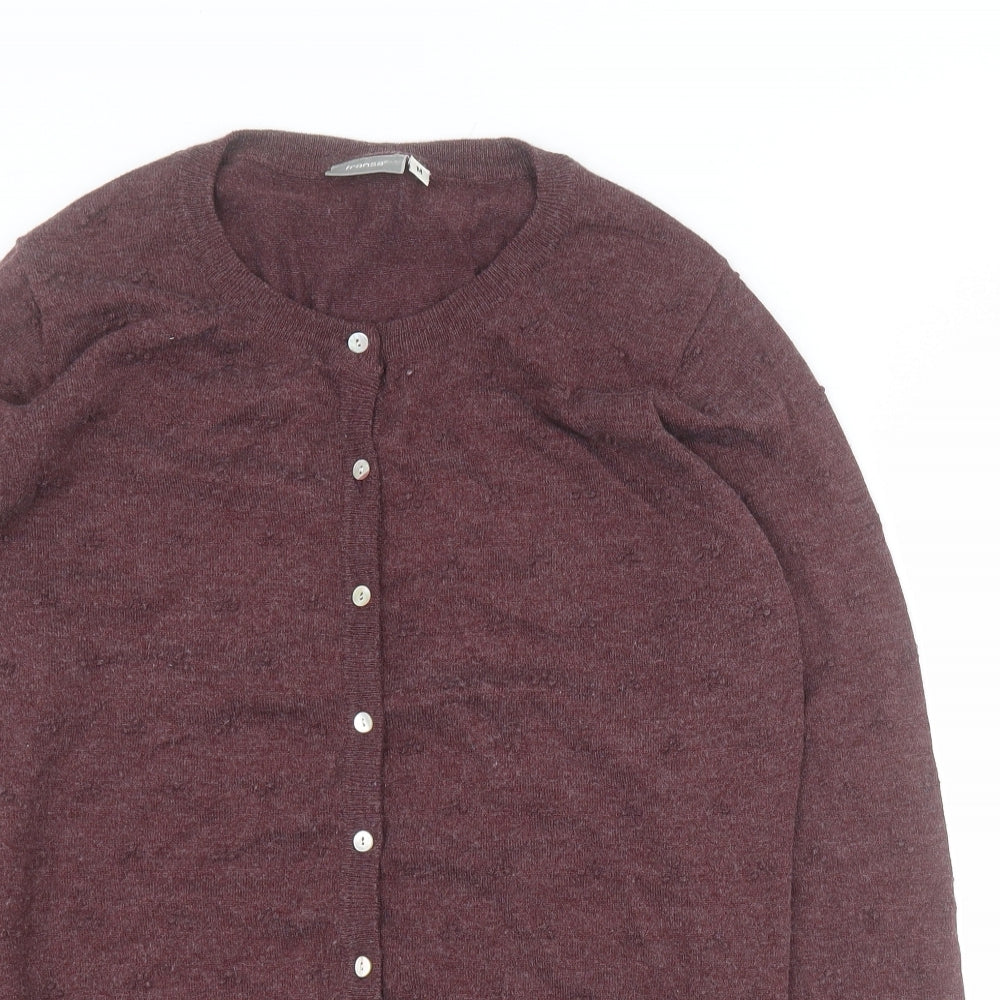 Fransa Womens Red Round Neck  Viscose Cardigan Jumper Size M