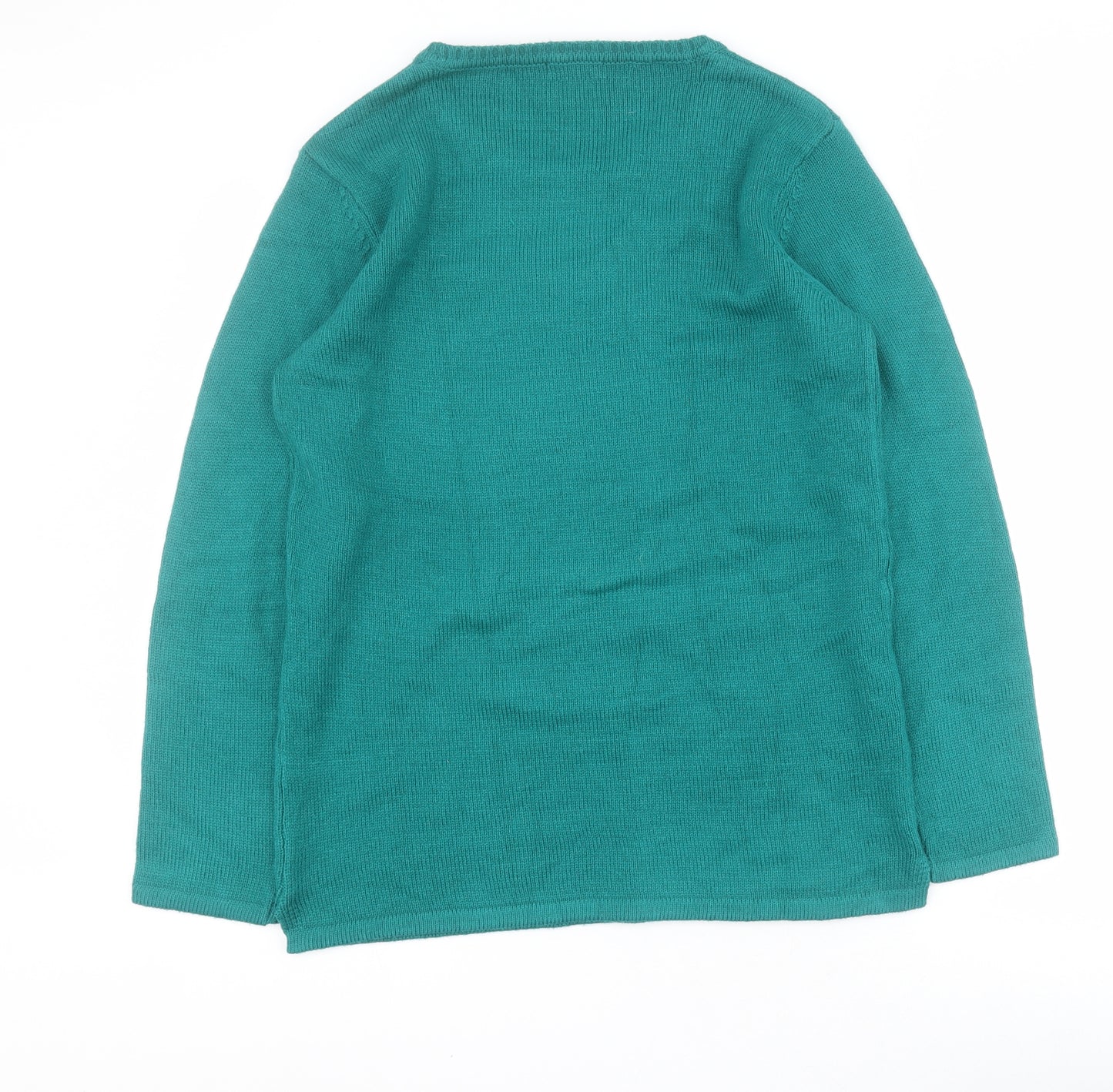 Damart Womens Green Round Neck  Acrylic Pullover Jumper Size 10   - Penguin