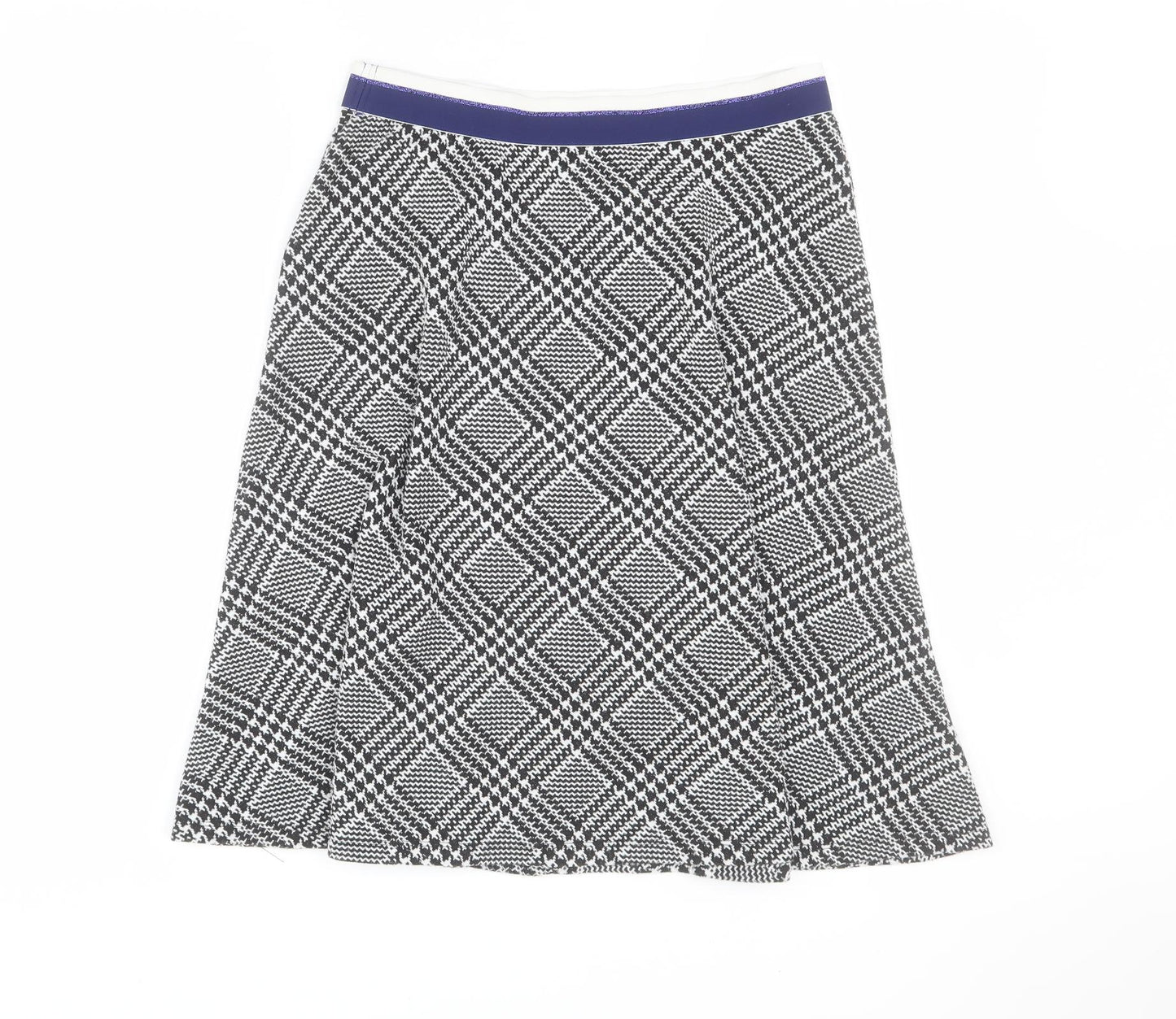 Spirit Womens Black Houndstooth Polyester A-Line Skirt Size L