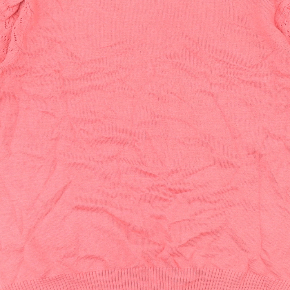 TU Womens Pink Round Neck  Cotton Pullover Jumper Size 12