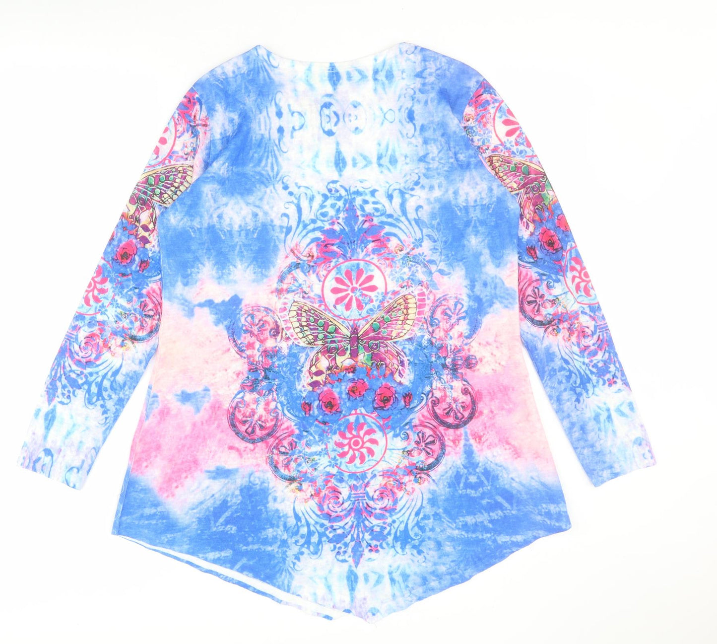 India Boutique Womens Blue  Polyester Tunic T-Shirt One Size Round Neck