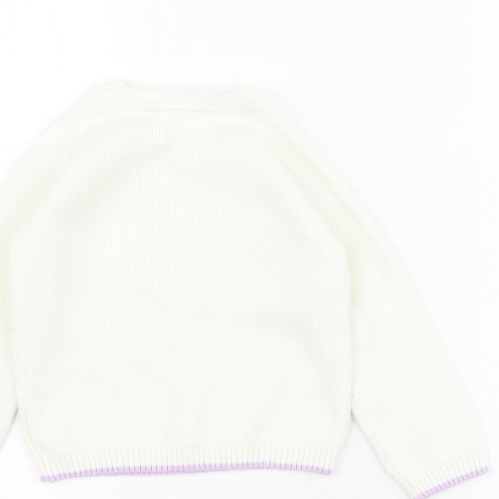 Marks and Spencer Baby White  Acrylic Pullover Jumper Size 12-18 Months  Button - B