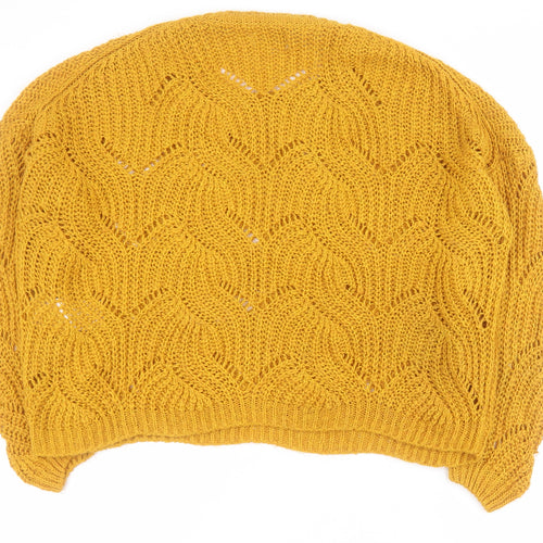 Only Womens Yellow Round Neck  Acrylic Pullover Jumper Size XL