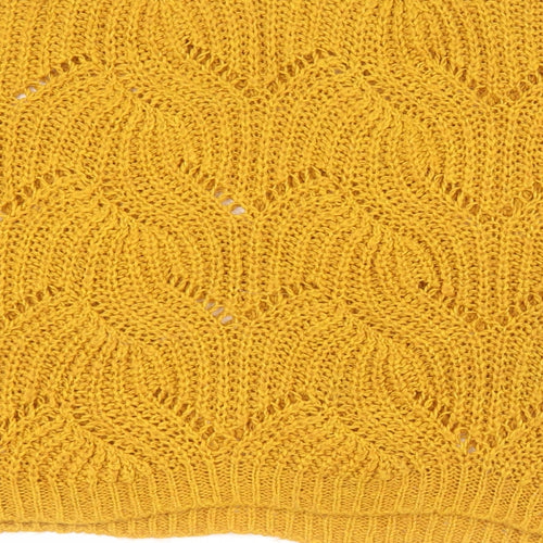 Only Womens Yellow Round Neck  Acrylic Pullover Jumper Size XL
