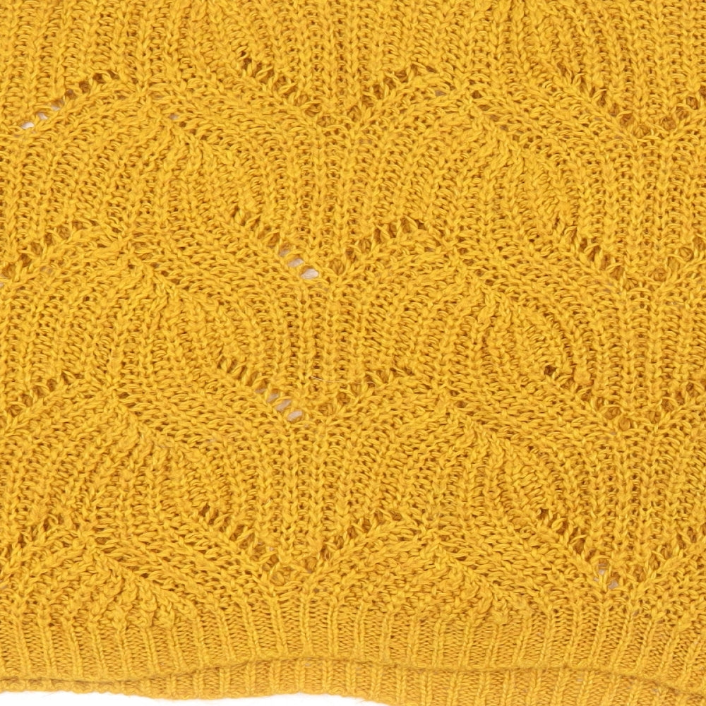 Only Womens Yellow Round Neck  Acrylic Pullover Jumper Size XL