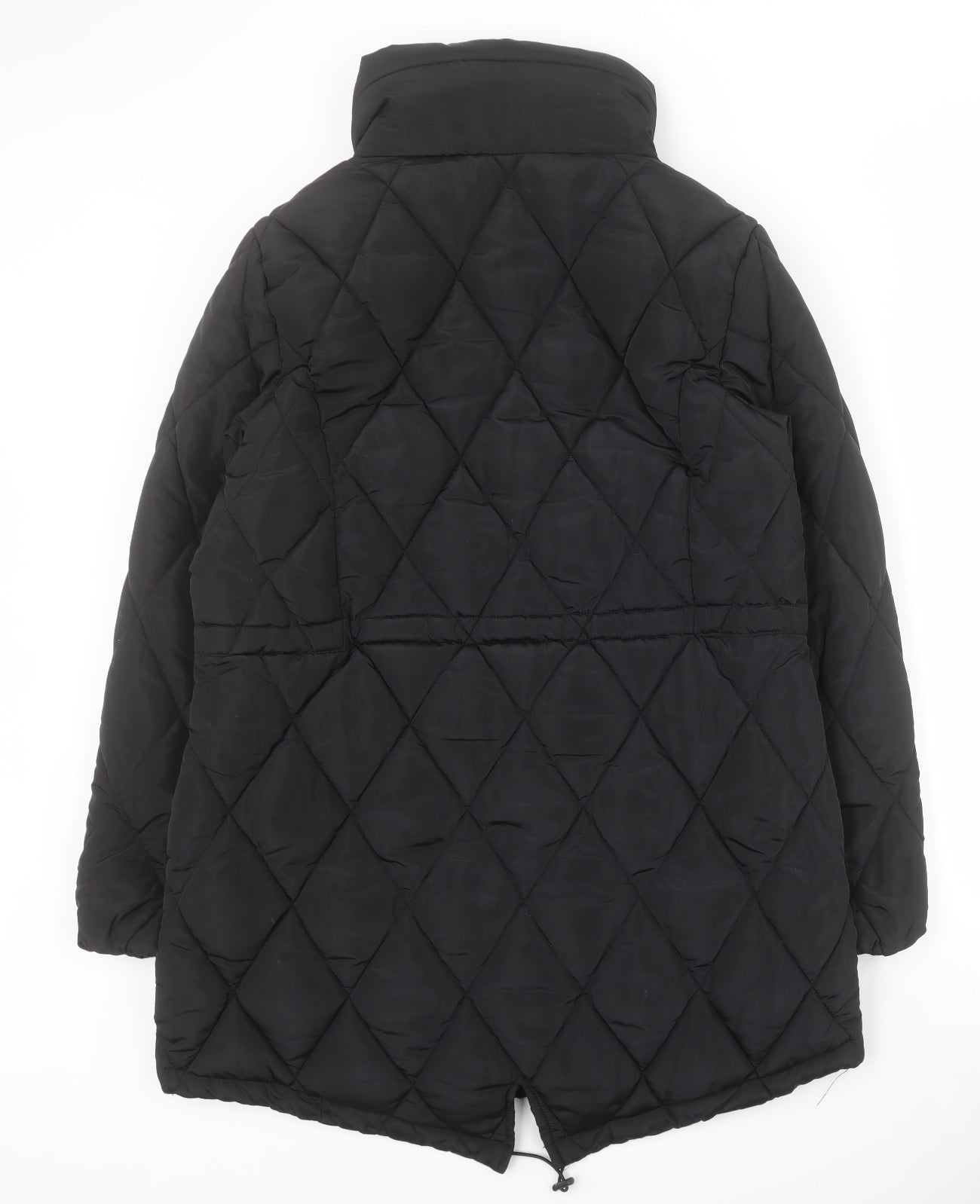 Marks and Spencer Womens Black   Quilted Coat Size 14  Zip