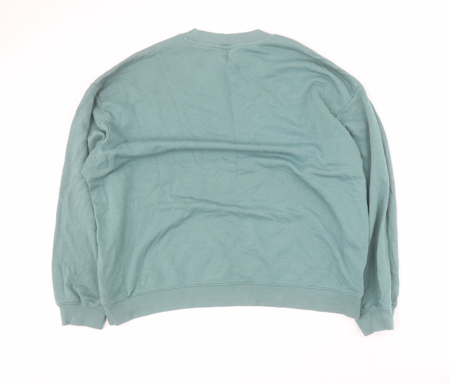 Monki Womens Blue  Cotton Pullover Sweatshirt Size L  Pullover