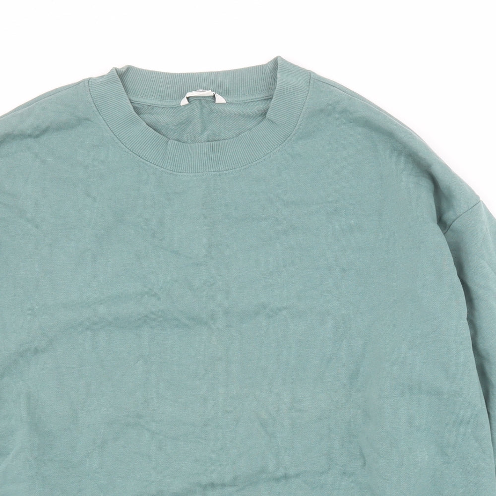 Monki Womens Blue  Cotton Pullover Sweatshirt Size L  Pullover