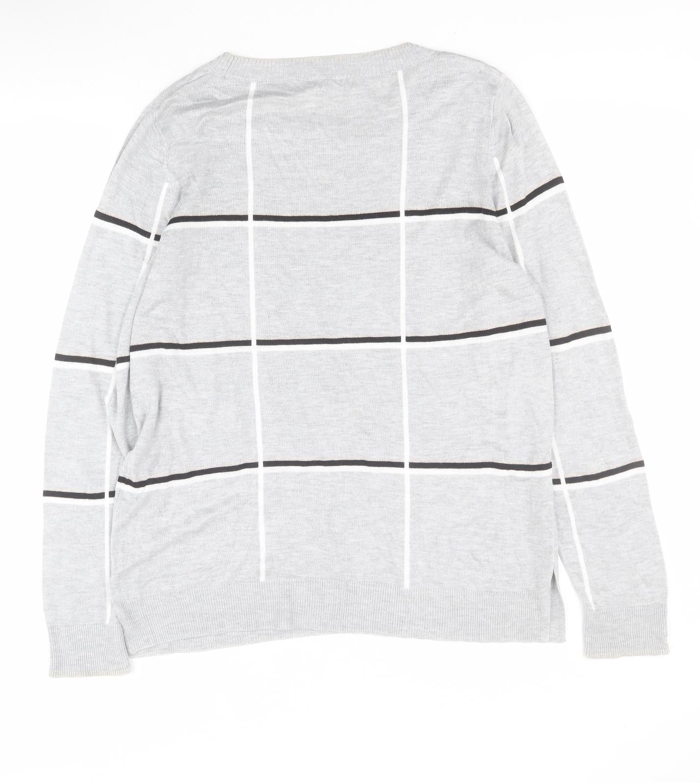 NEXT Womens Grey Round Neck  Polyester Pullover Jumper Size 14