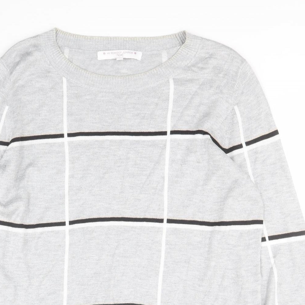 NEXT Womens Grey Round Neck  Polyester Pullover Jumper Size 14