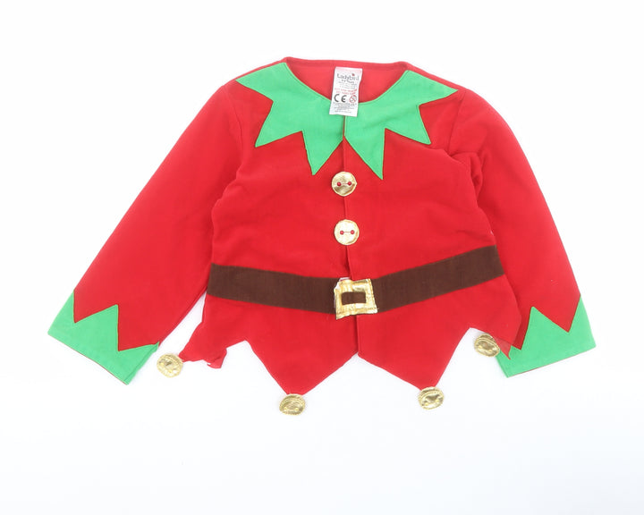Ladybird Boys Red   Jacket  Size 3-4 Years  Hook & Loop - Elf fancy dress