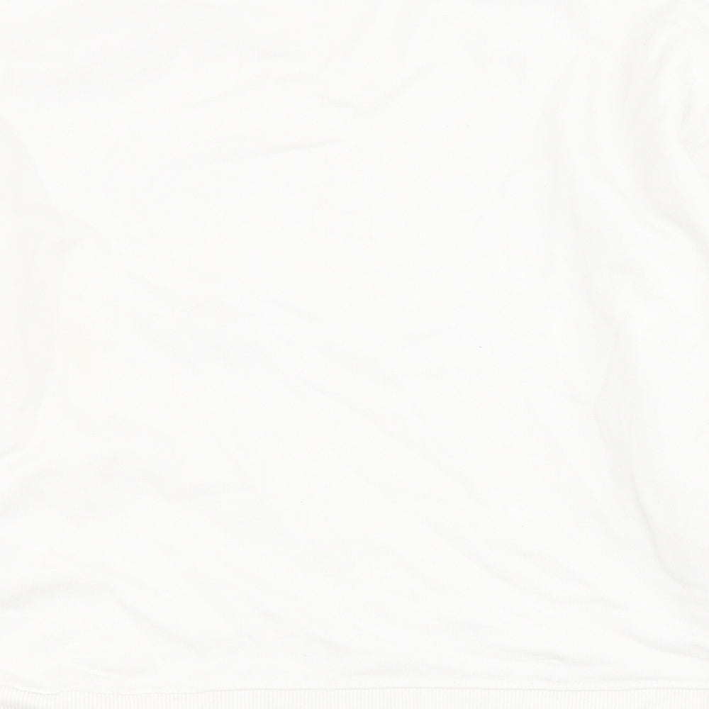 Zara Girls White  Cotton Pullover Sweatshirt Size 9 Years  Pullover