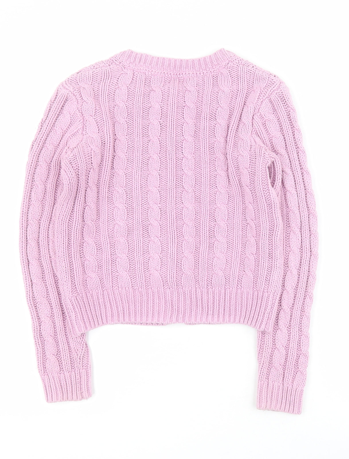 NEXT Girls Purple Round Neck  Cotton Cardigan Jumper Size 9-10 Years  Button
