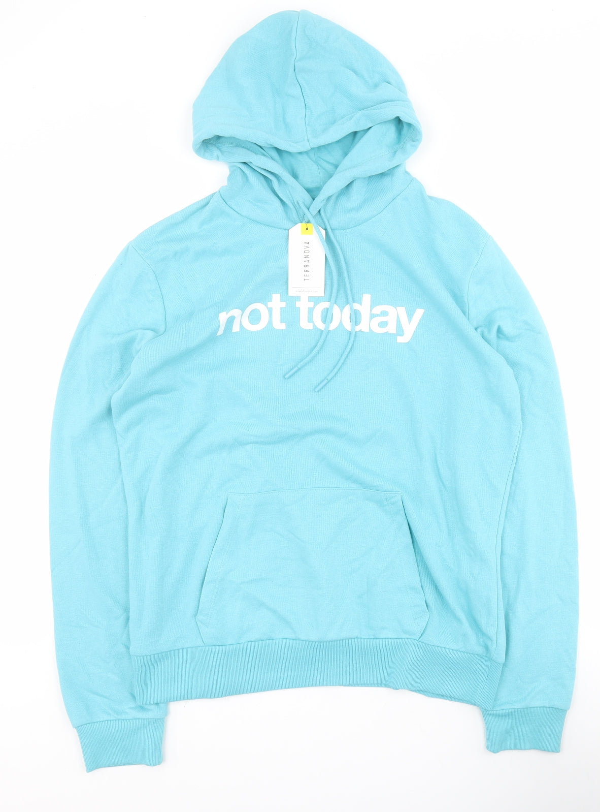 Terranova Womens Blue  Cotton Pullover Hoodie Size XL  Pullover - Slogan