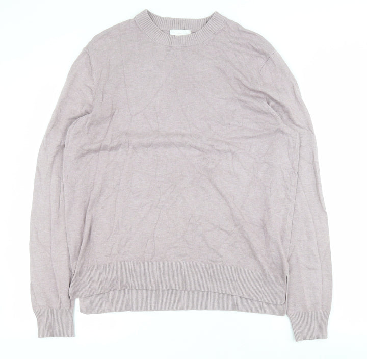 H&M Womens Purple Crew Neck Viscose Pullover Jumper Size M