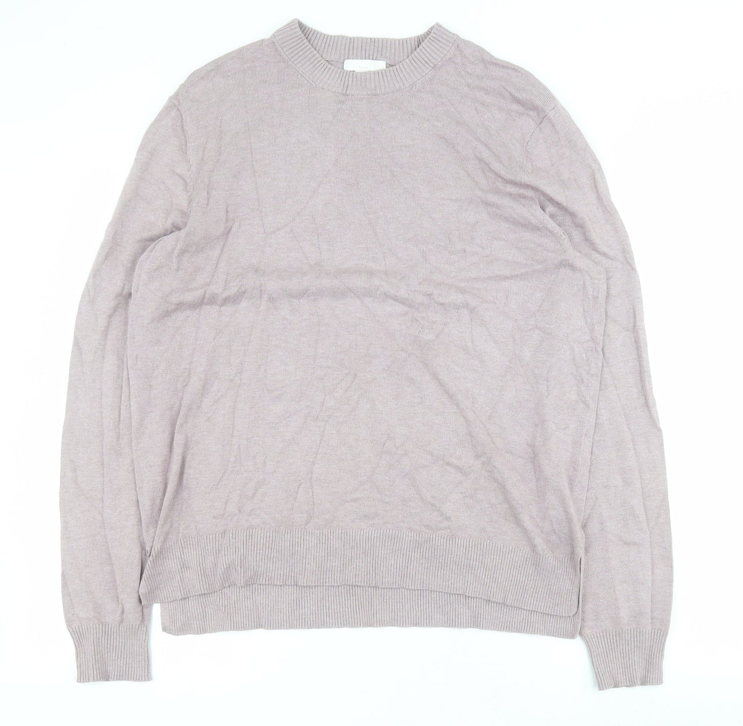 H&M Womens Purple Crew Neck  Viscose Pullover Jumper Size M