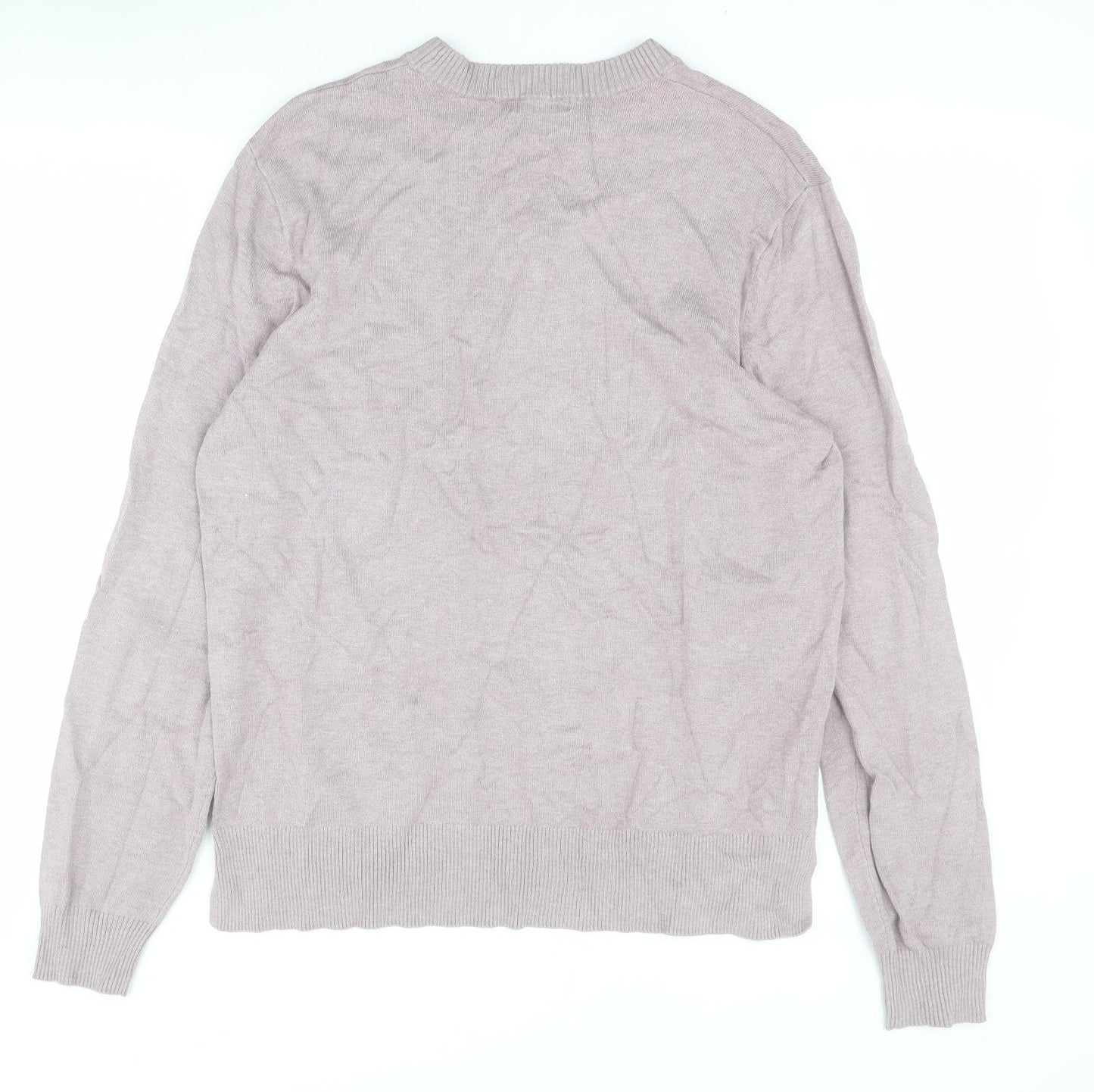 H&M Womens Purple Crew Neck  Viscose Pullover Jumper Size M