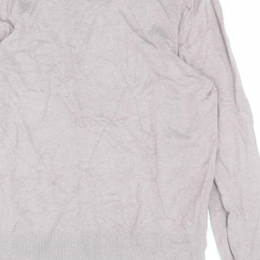 H&M Womens Purple Crew Neck  Viscose Pullover Jumper Size M