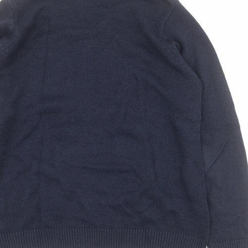 Isle Womens Blue Round Neck  Acrylic Pullover Jumper Size S