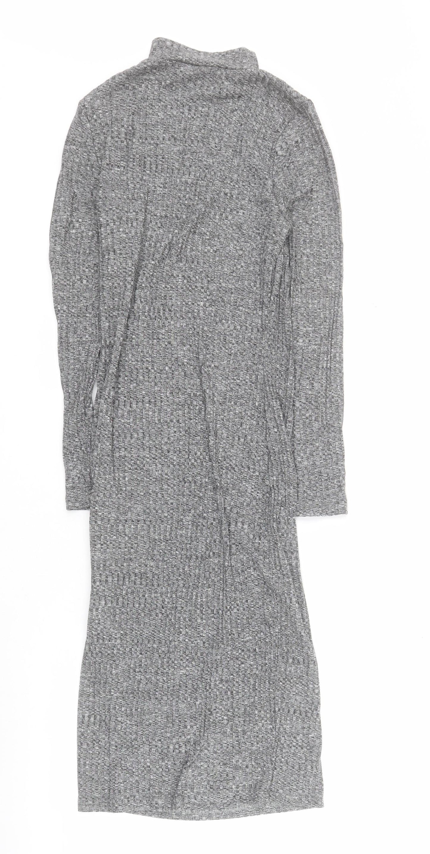 Innocence Womens Grey  Polyester Bodycon  Size 12  High Neck Pullover