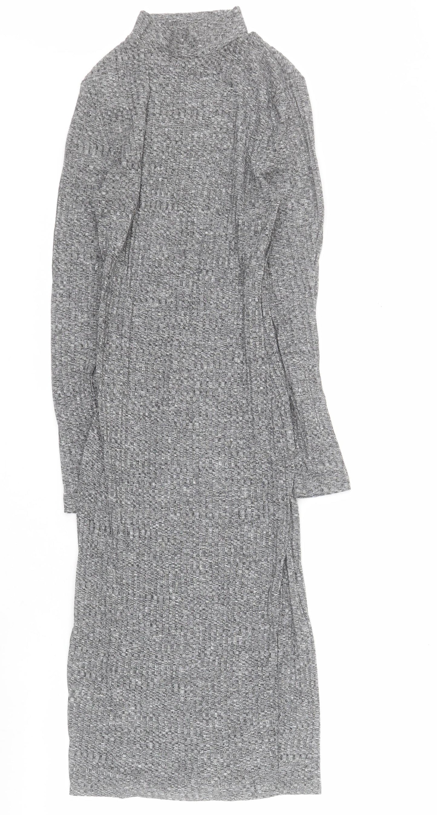 Innocence Womens Grey  Polyester Bodycon  Size 12  High Neck Pullover