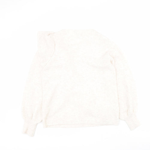 George Womens White Round Neck  Acrylic Pullover Jumper Size 12