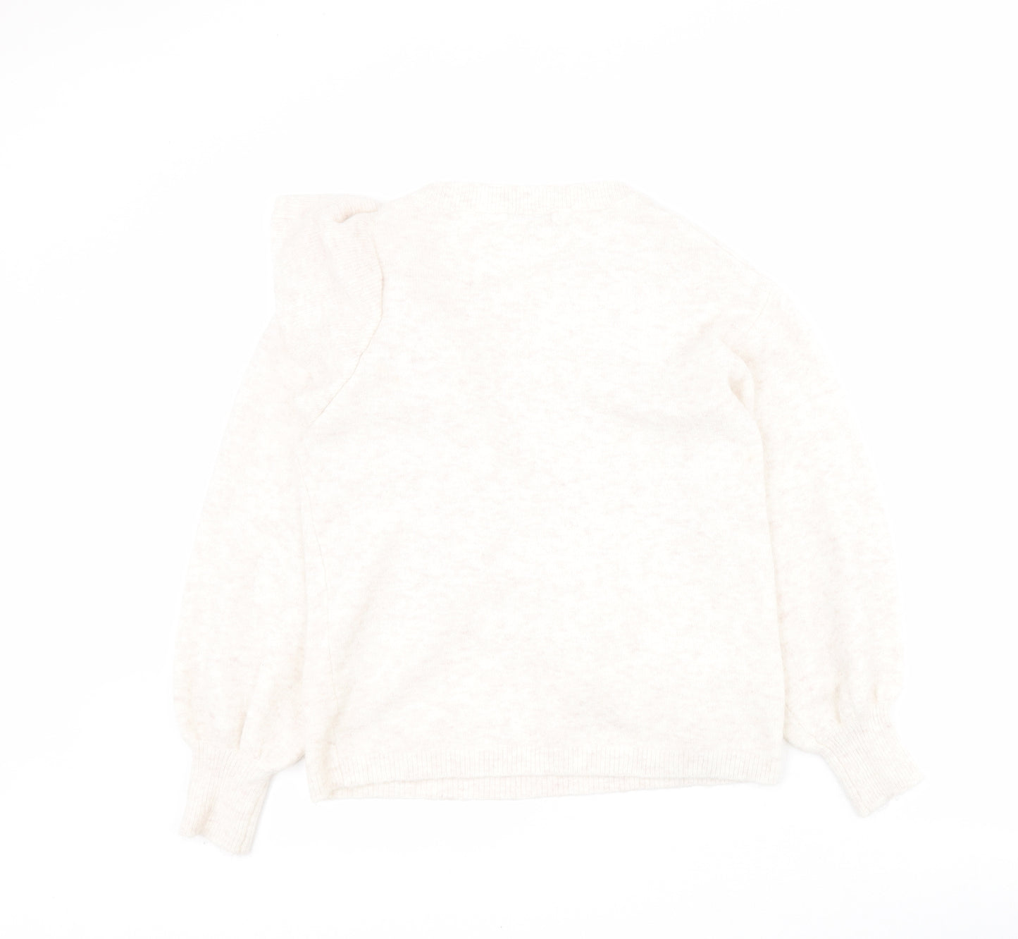 George Womens White Round Neck  Acrylic Pullover Jumper Size 12