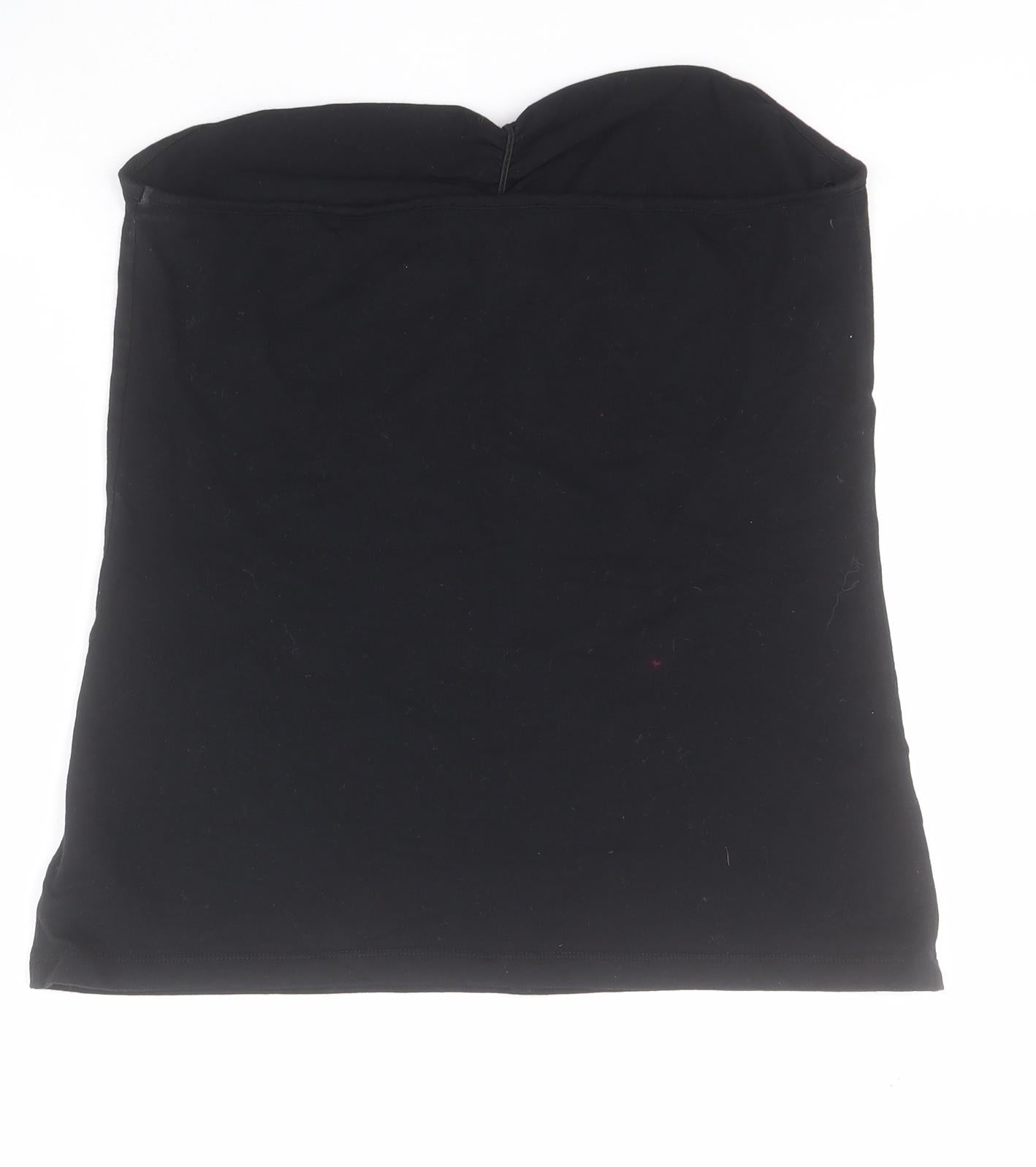 NEXT Womens Black  Cotton Basic Tank Size 18 Off the Shoulder