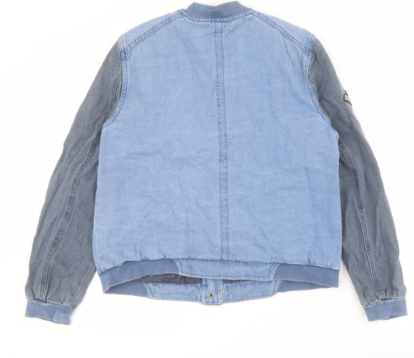 Primark Womens Blue   Bomber Jacket Jacket Size 12  Snap