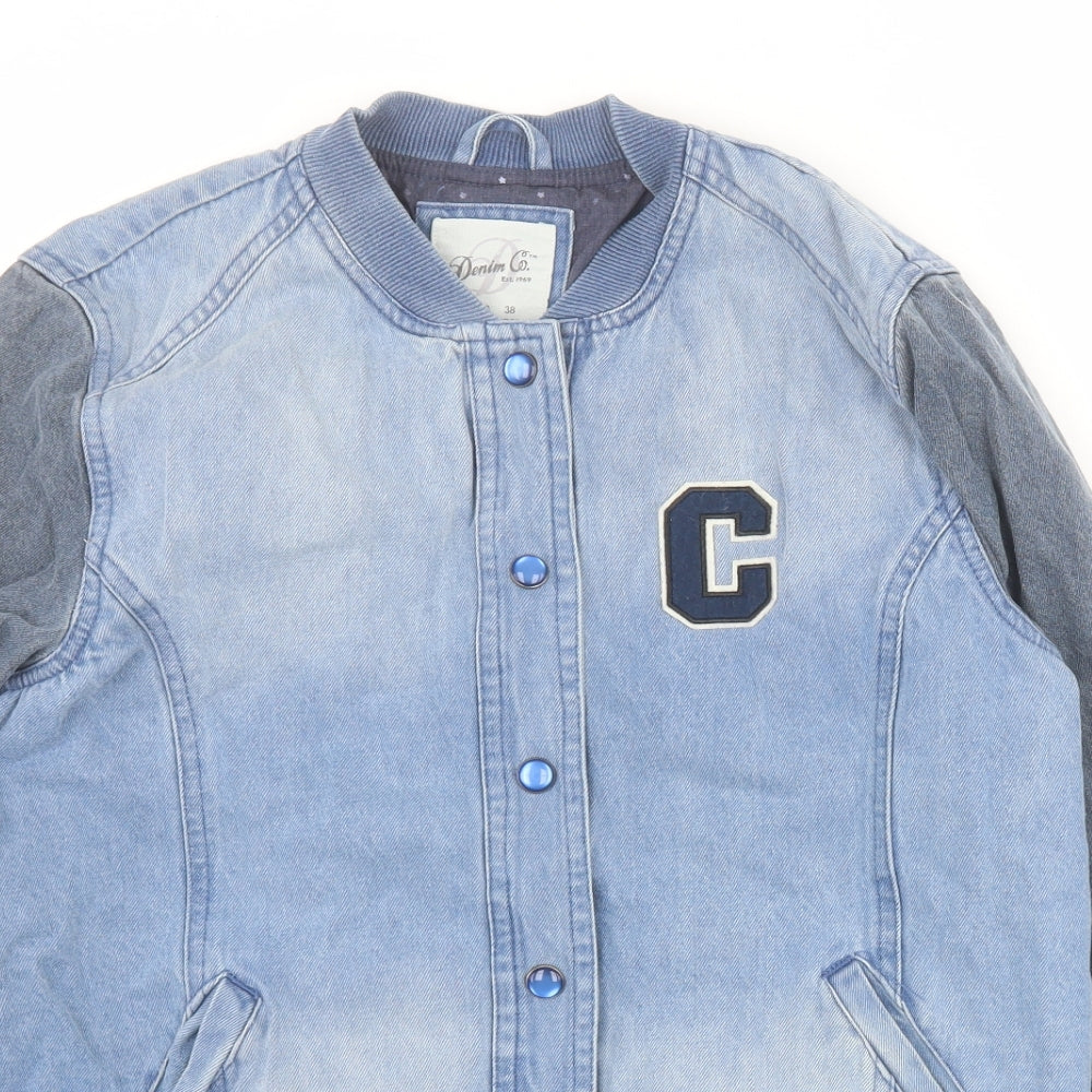 Primark Womens Blue   Bomber Jacket Jacket Size 12  Snap