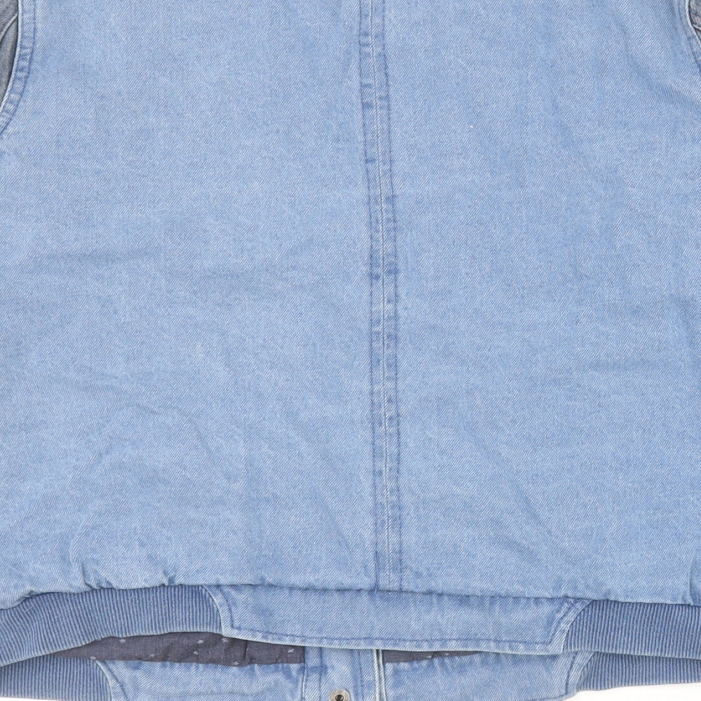 Primark Womens Blue   Bomber Jacket Jacket Size 12  Snap