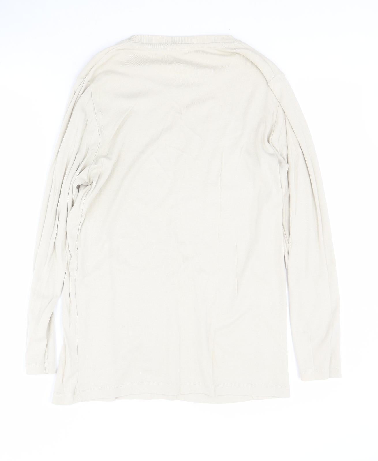 Matalan Womens Beige  100% Cotton Basic Polo Size 16 Crew Neck