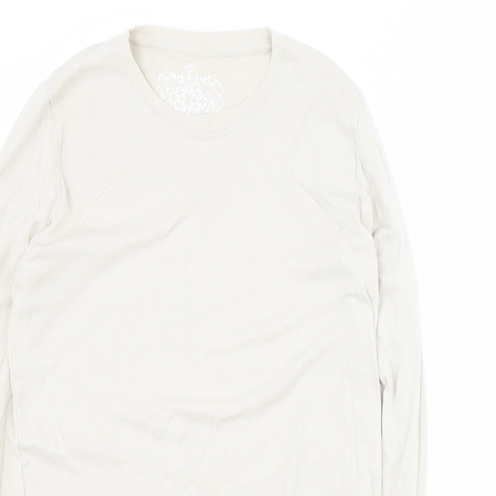 Matalan Womens Beige  100% Cotton Basic Polo Size 16 Crew Neck