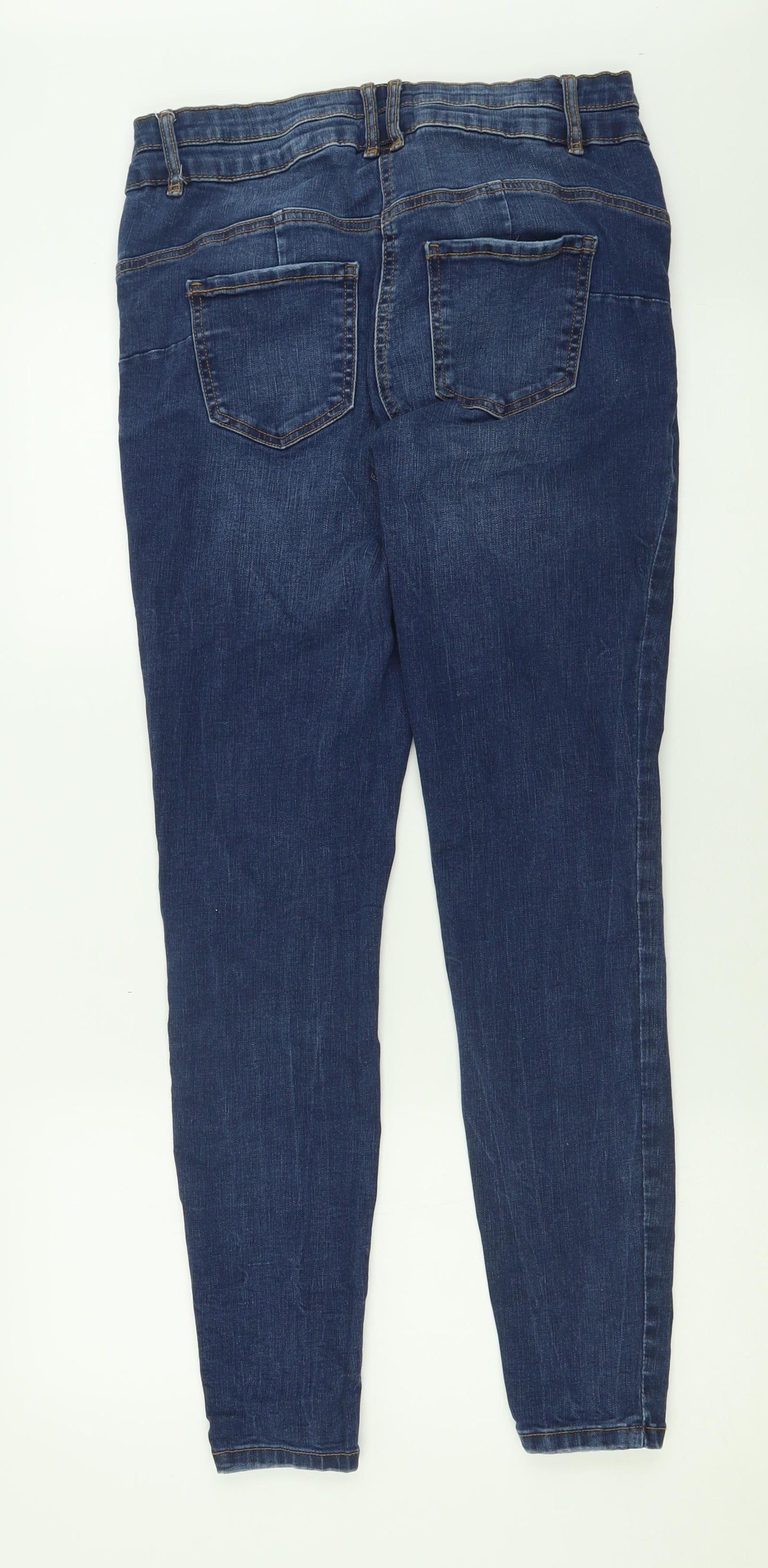 Falmer Womens Blue  Cotton Skinny Jeans Size 14 L29 in Regular Button