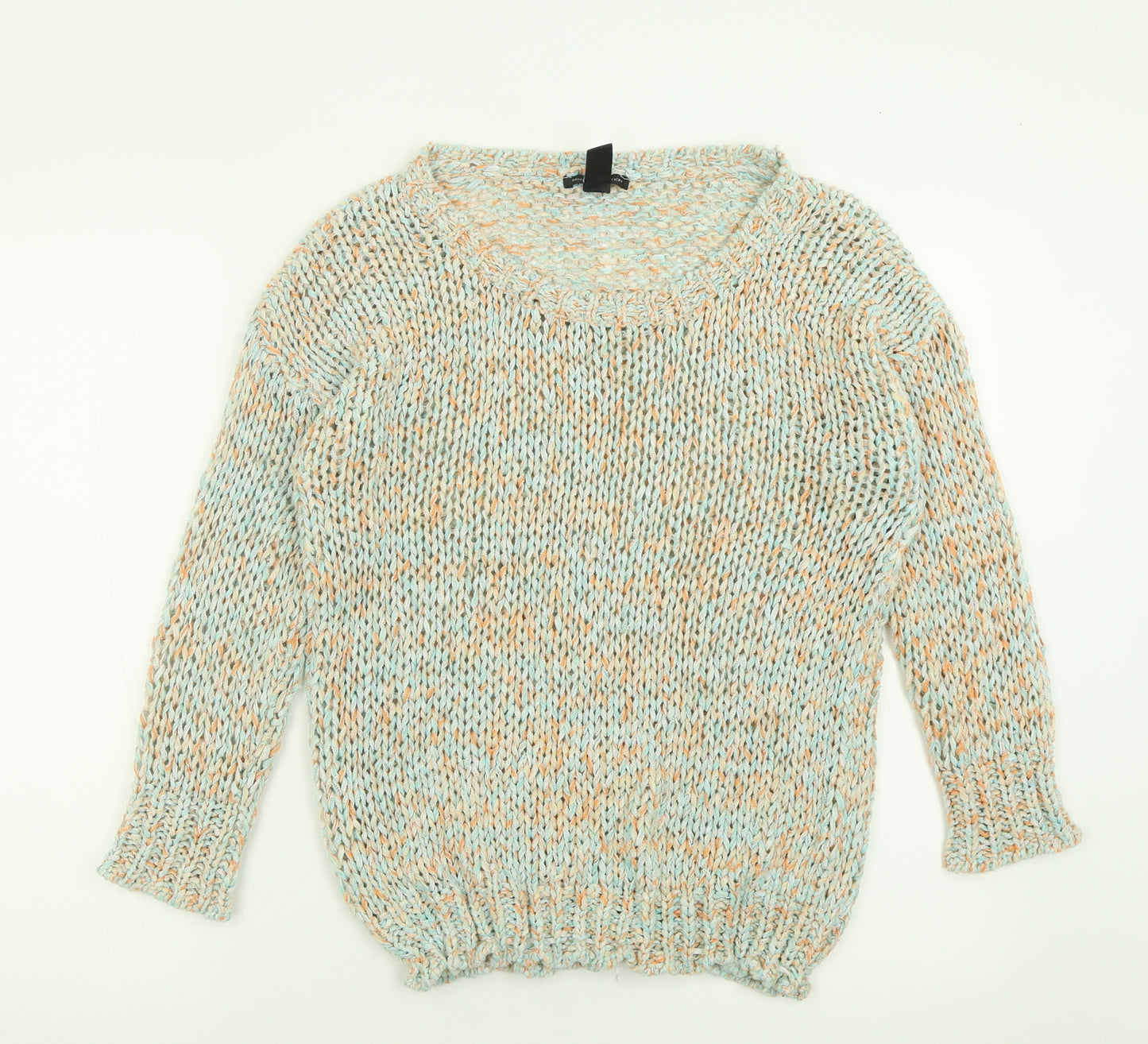 Mango Womens Multicoloured Crew Neck  Acrylic Pullover Jumper Size M