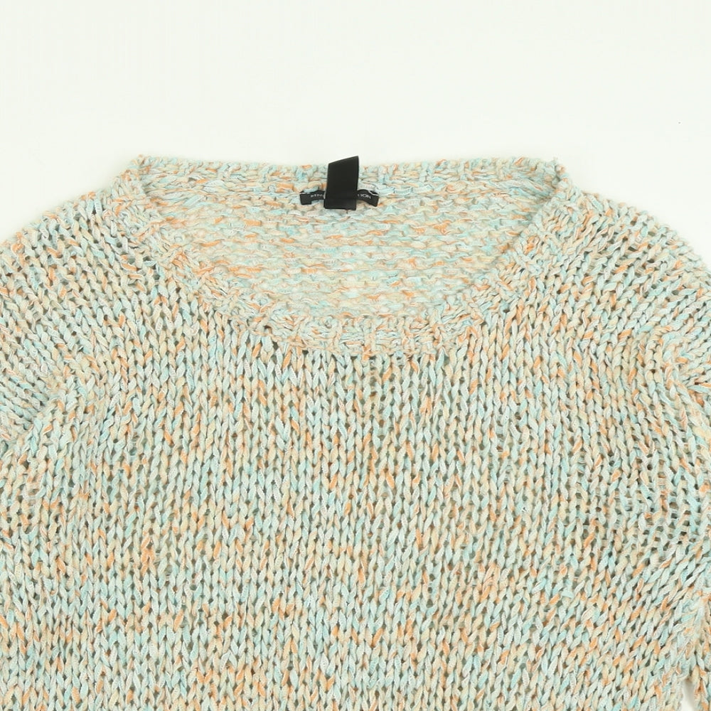 Mango Womens Multicoloured Crew Neck  Acrylic Pullover Jumper Size M